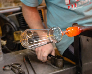 Hazy glass being crafted