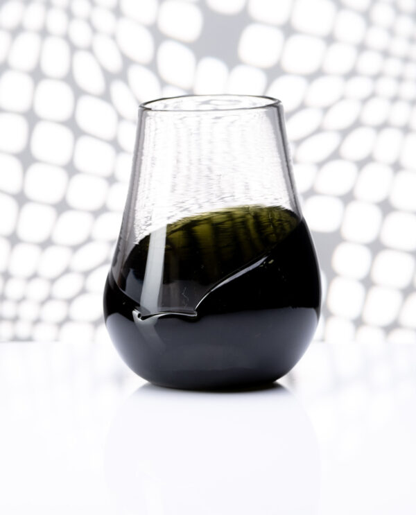 Flow Drip Series; Deep Moss Grey, Wine Glass Reprisish
