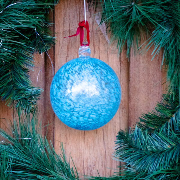 Ice Blue Glass Ornament