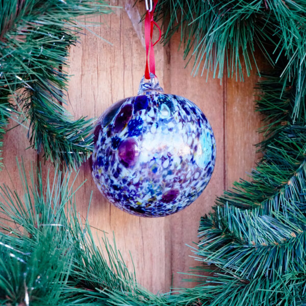 Purple Confetti Glass Ornament