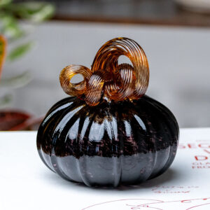 Cauldron Black Glass Pumpkin