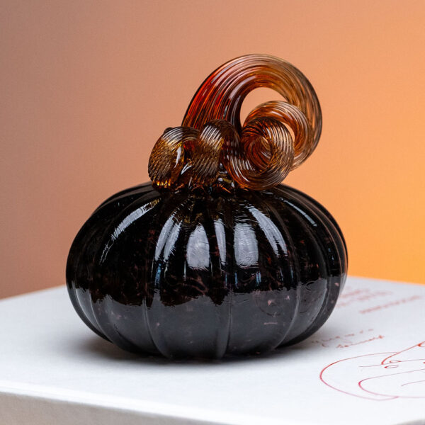 Cauldron Black Glass Pumpkin