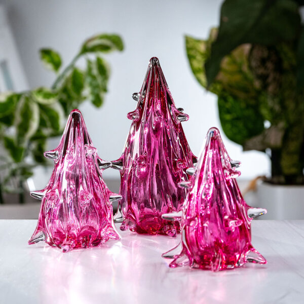 Glass Christmas Tree - Ruby