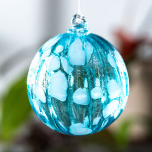 Teal Cloud Glass Ornament
