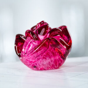 Red Glass Rose Paperweight
