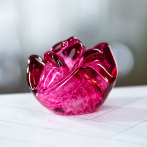 Red Glass Rose Paperweight