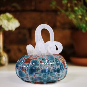 Copper Blue Glass Pumpkin